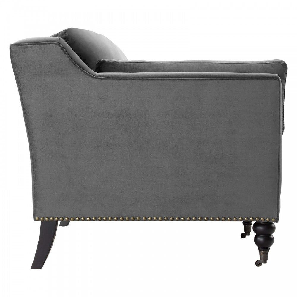 Windsor Performance Velvet Sofa, Gray