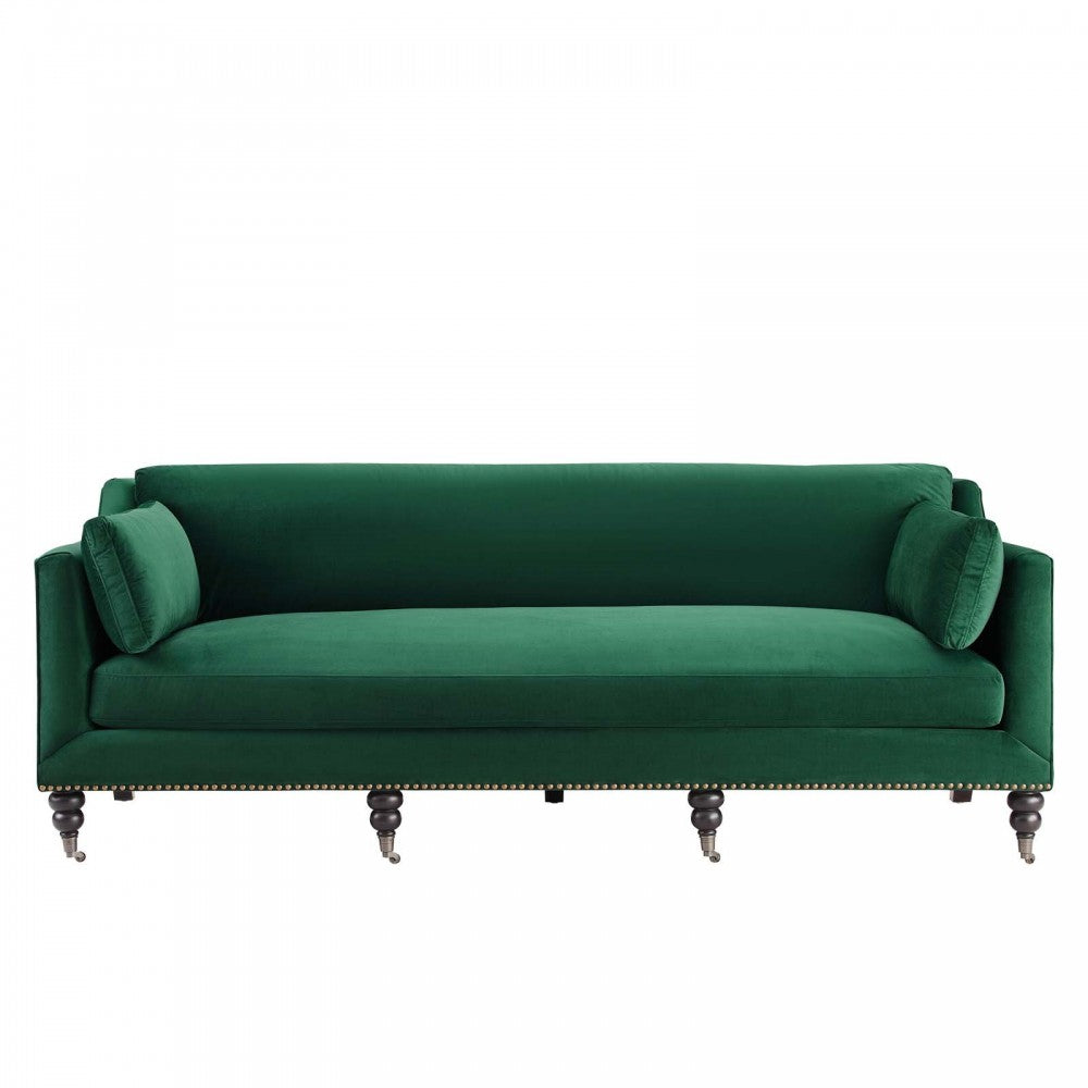 Windsor Performance Velvet Sofa, Green