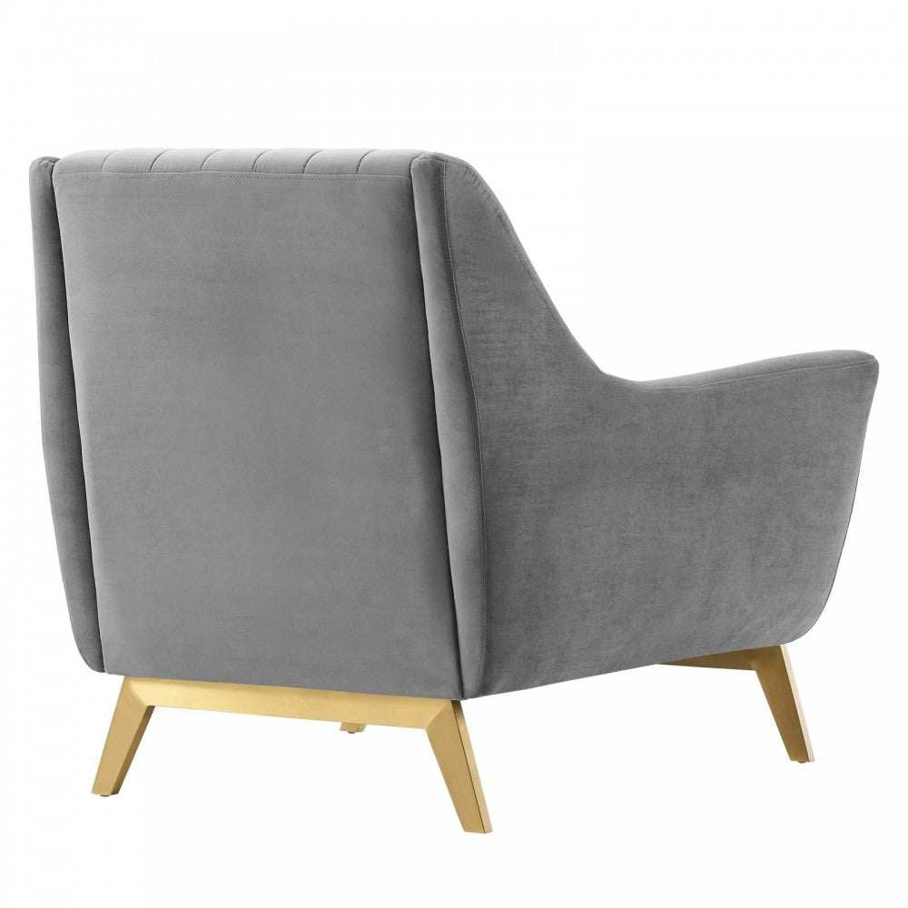 Winsome Channel Tufted Performance Velvet Armchair, Gray