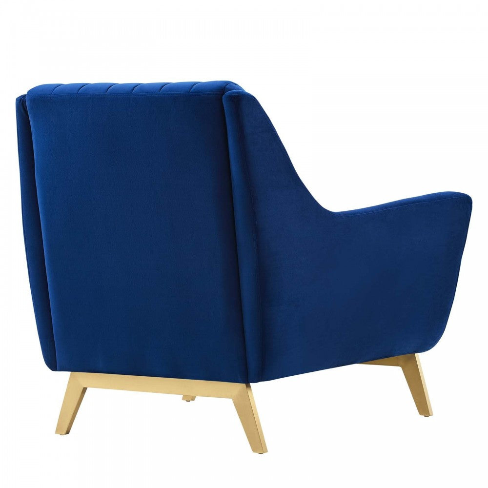 Winsome Channel Tufted Performance Velvet Armchair, Navy