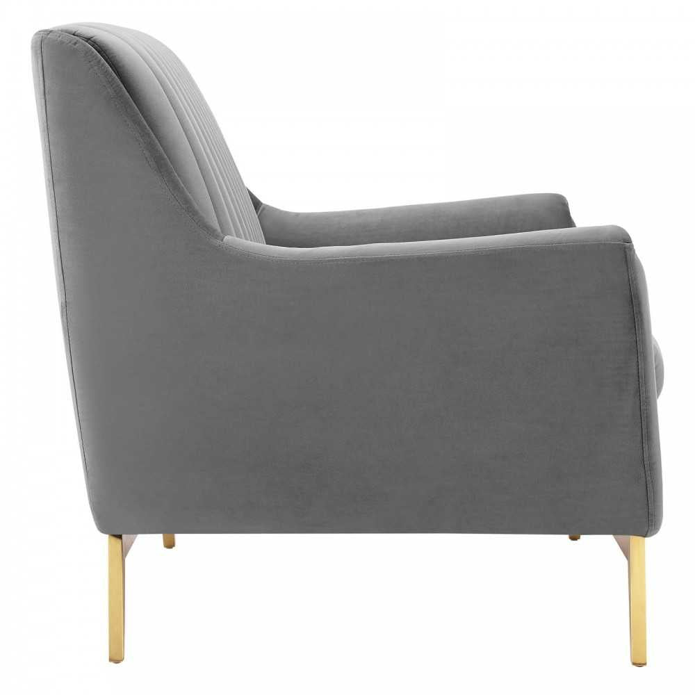 Winsome Channel Tufted Performance Velvet Loveseat, Gray
