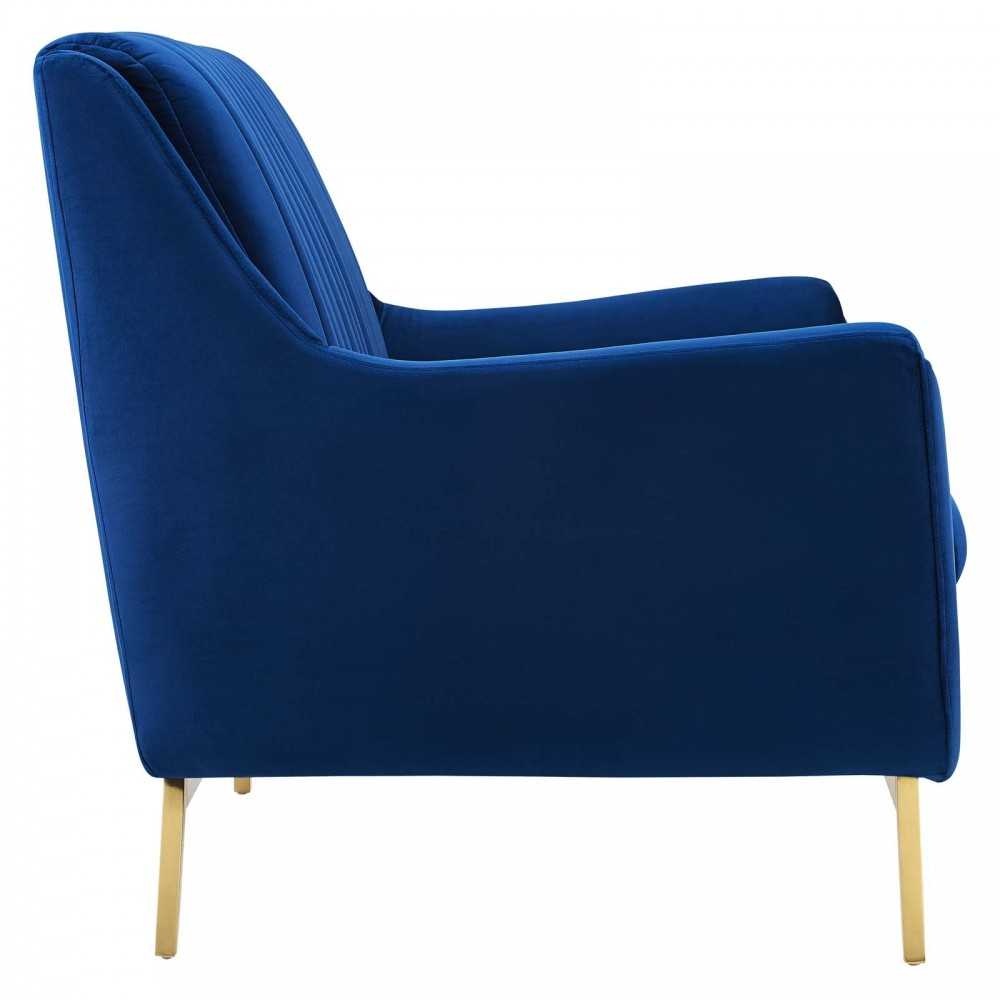 Winsome Channel Tufted Performance Velvet Loveseat, Navy