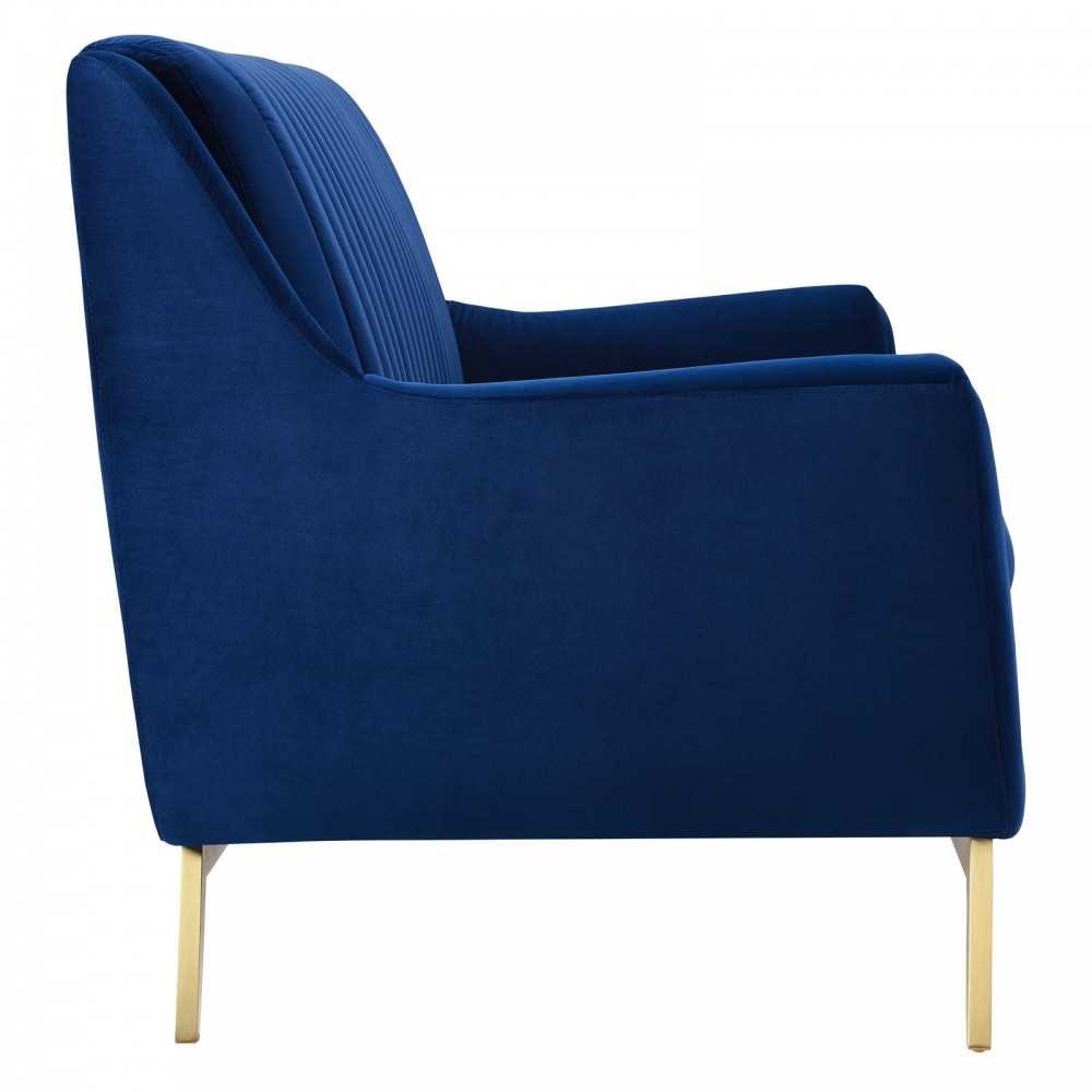 Winsome Channel Tufted Performance Velvet Sofa, Navy