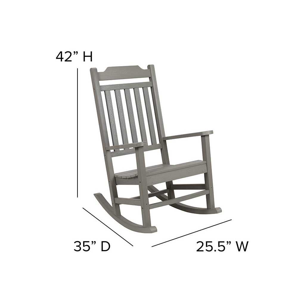 Winston All-Weather Rocking Chair in Gray Faux Wood