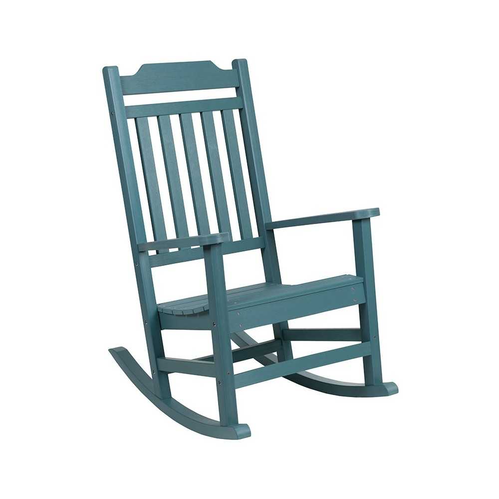 Winston All-Weather Rocking Chair in Teal Faux Wood