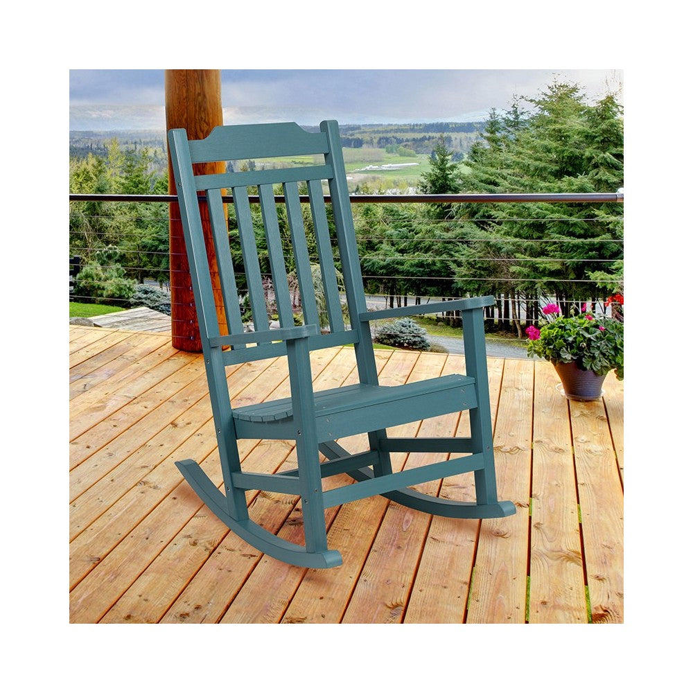 Winston All-Weather Rocking Chair in Teal Faux Wood