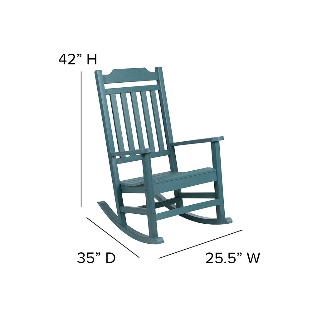 Winston All-Weather Rocking Chair in Teal Faux Wood