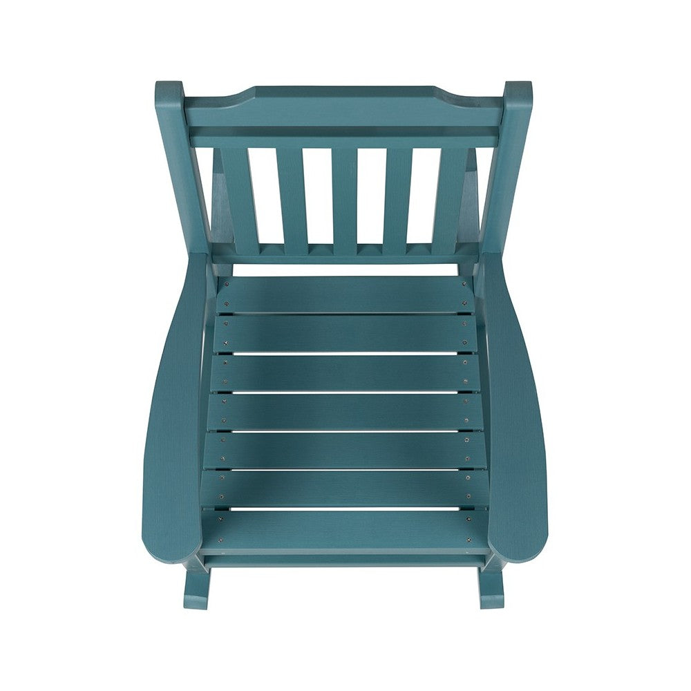 Winston All-Weather Rocking Chair in Teal Faux Wood