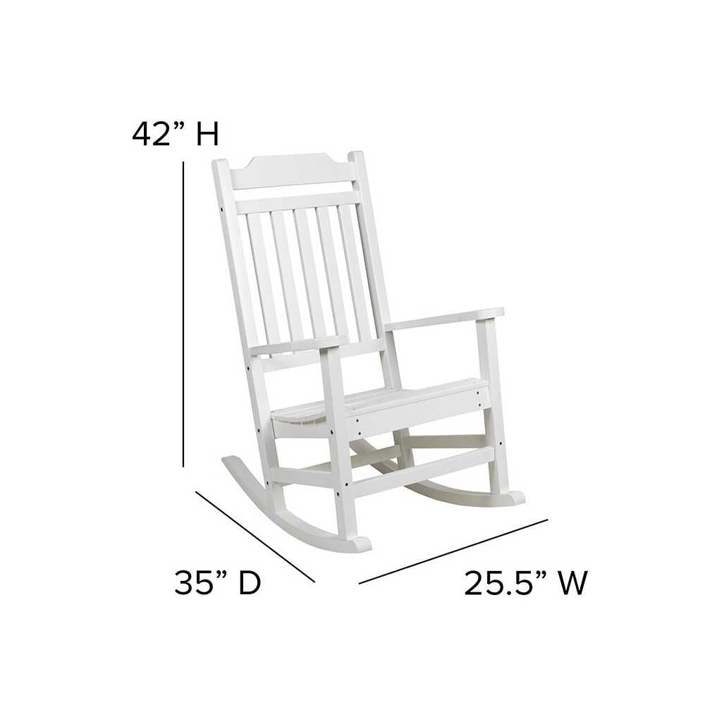 Winston All-Weather Rocking Chair in White Faux Wood
