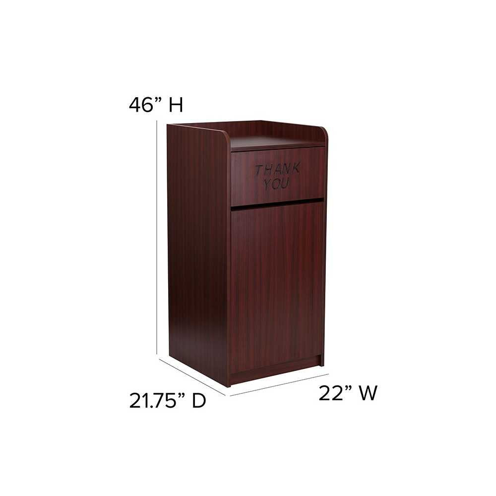 Wood Tray Top Receptacle in Mahogany