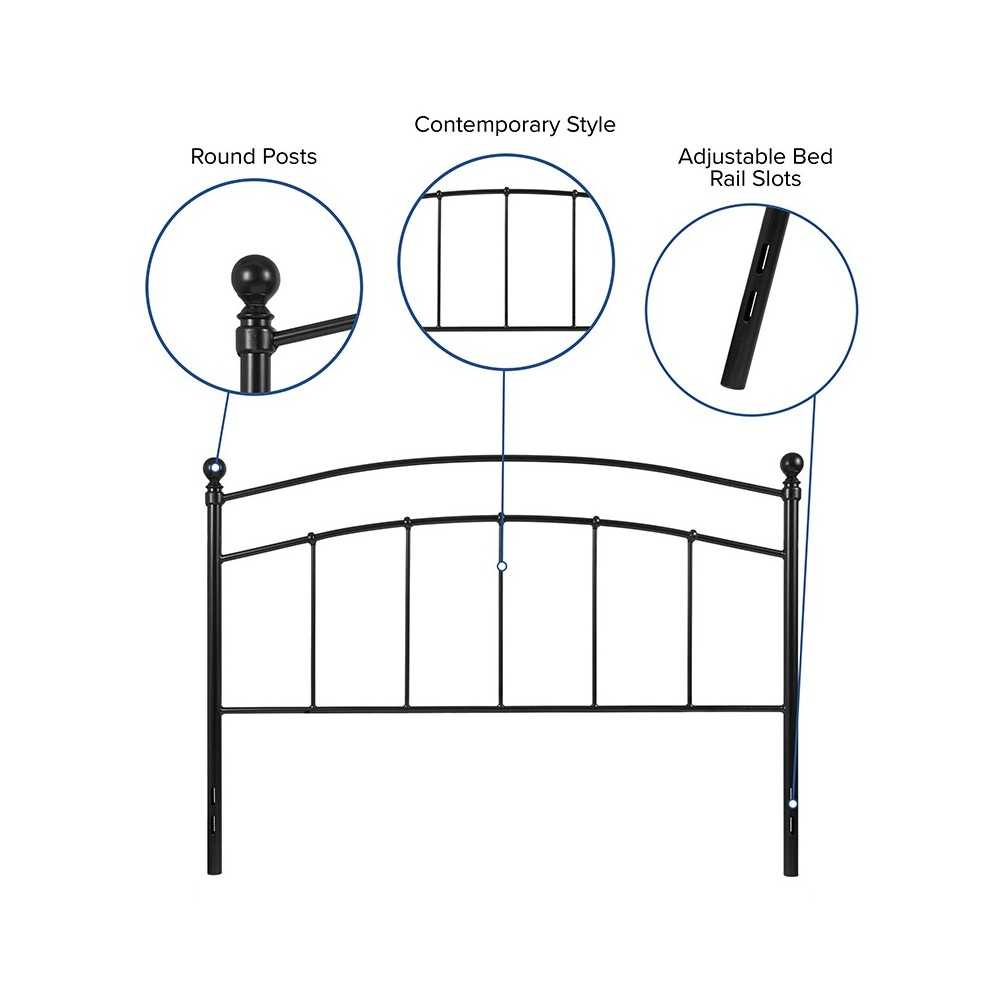 Woodstock Decorative Black Metal Queen Size Headboard