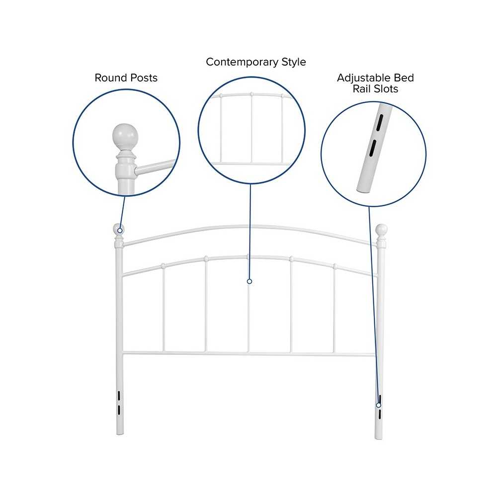 Woodstock Decorative White Metal Full Size Headboard