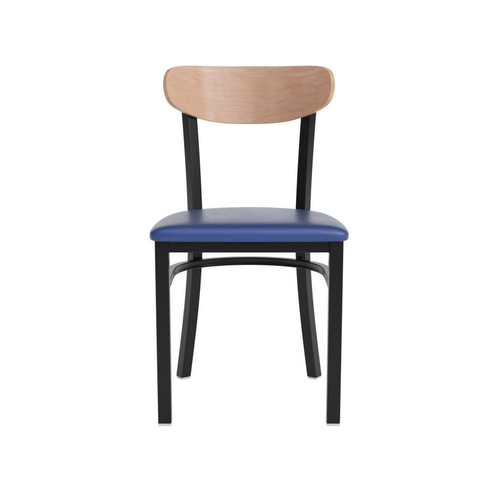 Wright Commercial Blue Vinyl/Wood Back Dining Chair