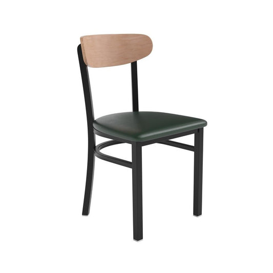 Wright Commercial Green Vinyl/Wood Back Chair