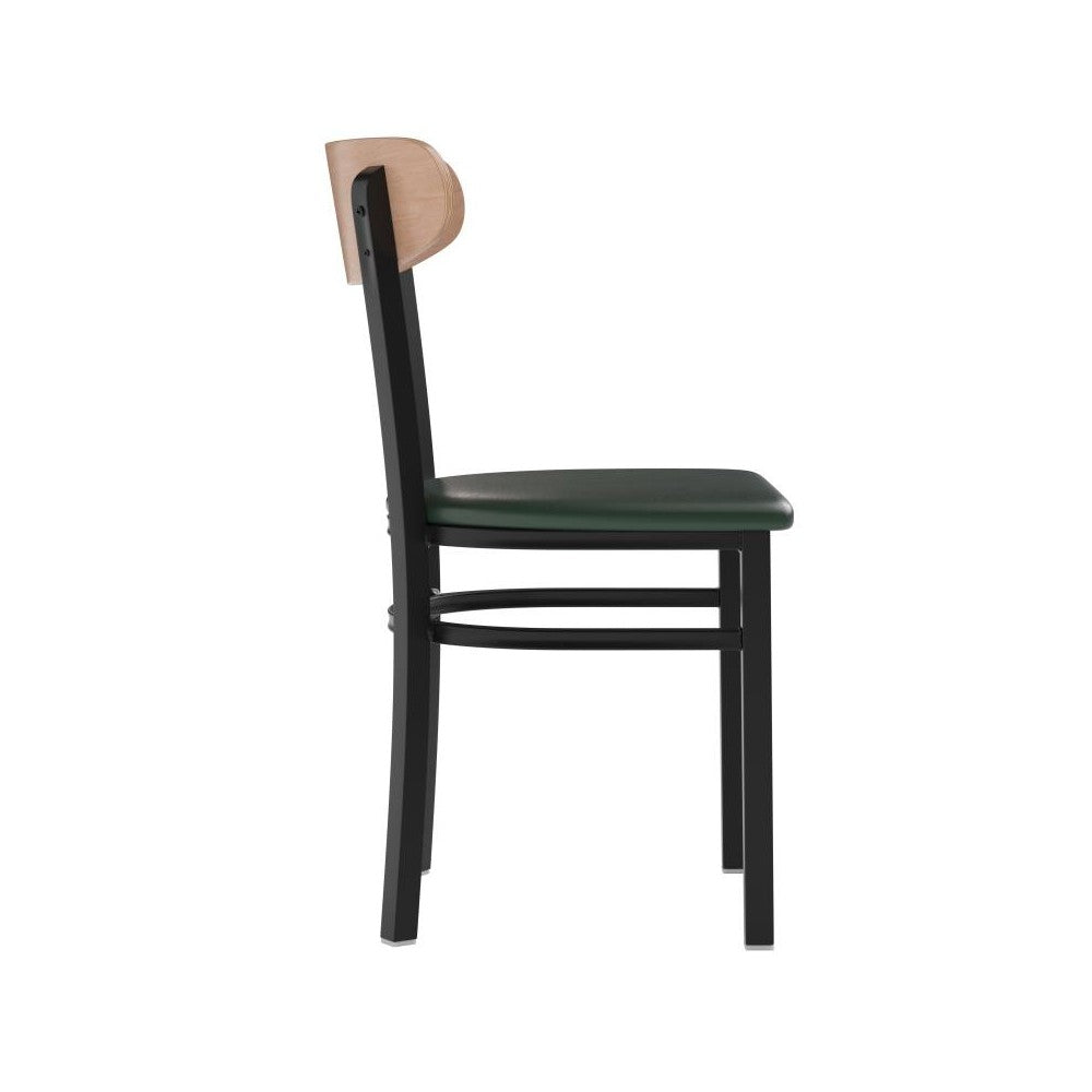 Wright Commercial Green Vinyl/Wood Back Chair