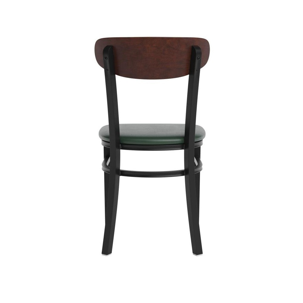 Wright Commercial Green Vinyl/Wood Back Dining Chair
