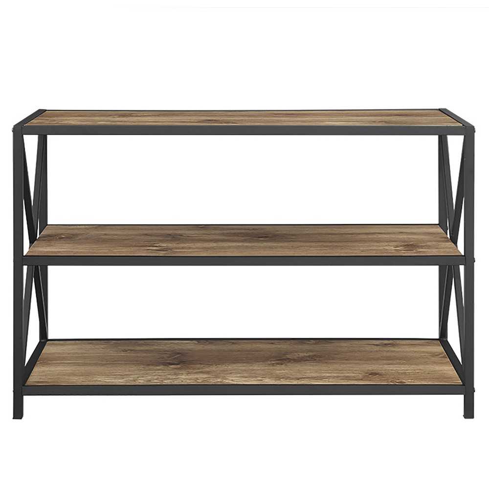 X Frame 40" Industrial Wood Bookshelf - Barnwood