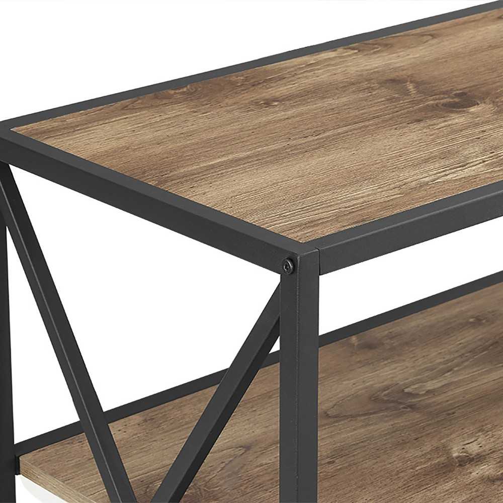 X Frame 40" Industrial Wood Bookshelf - Barnwood