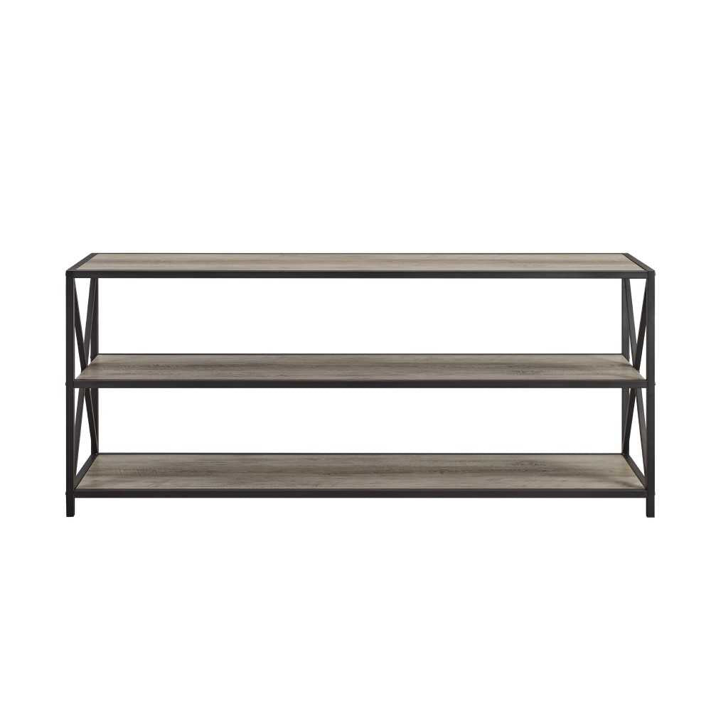 X Frame 60" Industrial Bookshelf - Gray Wash