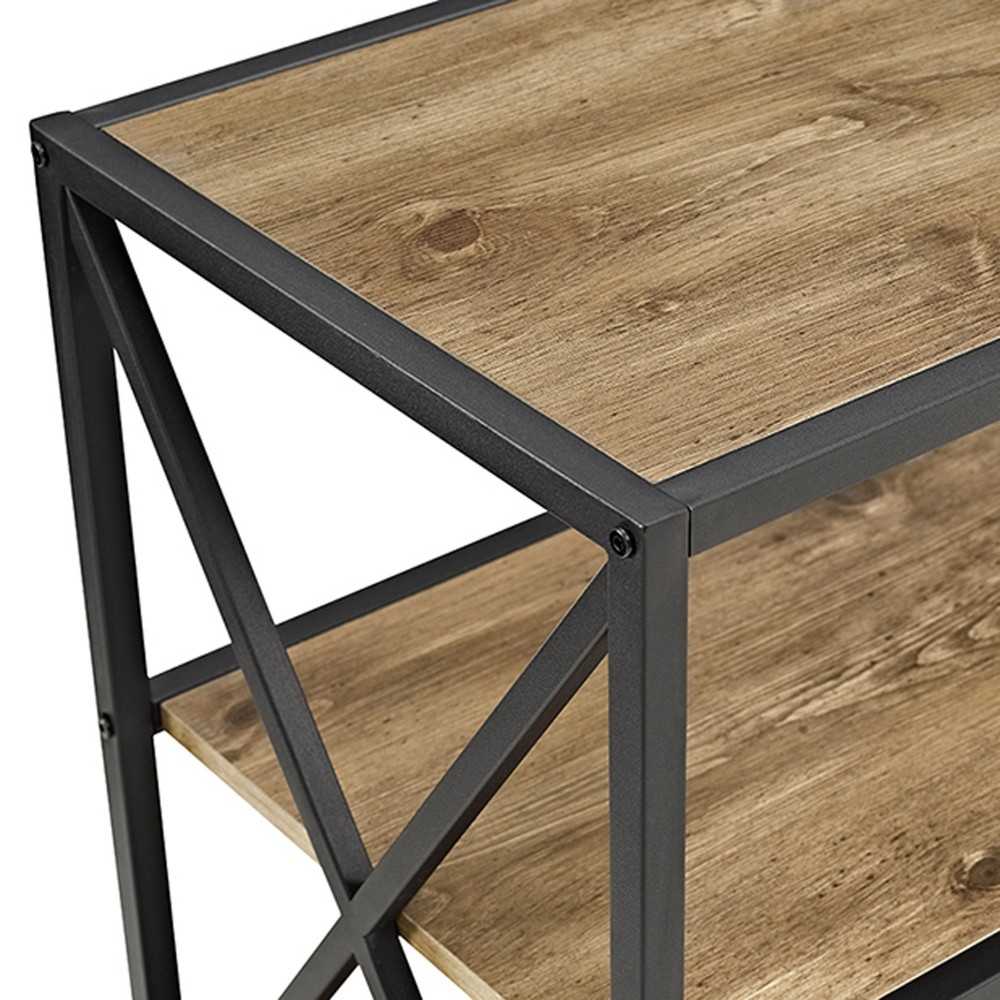 X Frame 60" Industrial Bookshelf - Barnwood