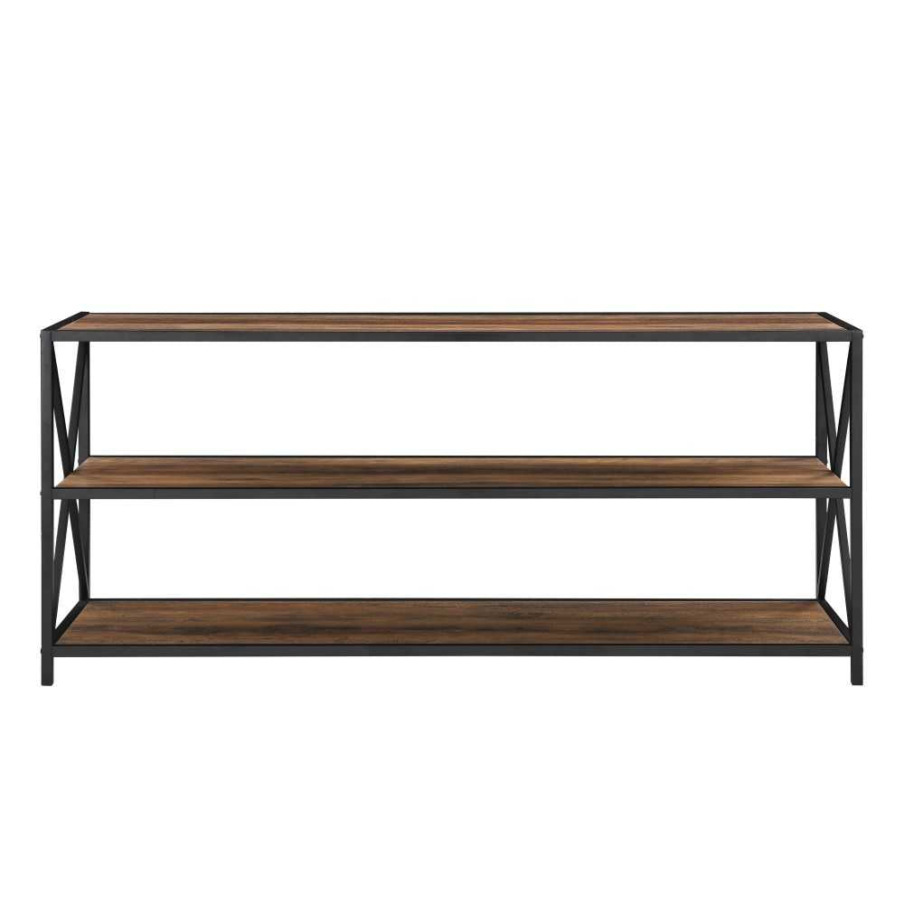 X Frame 60" Industrial Bookshelf - Rustic Oak