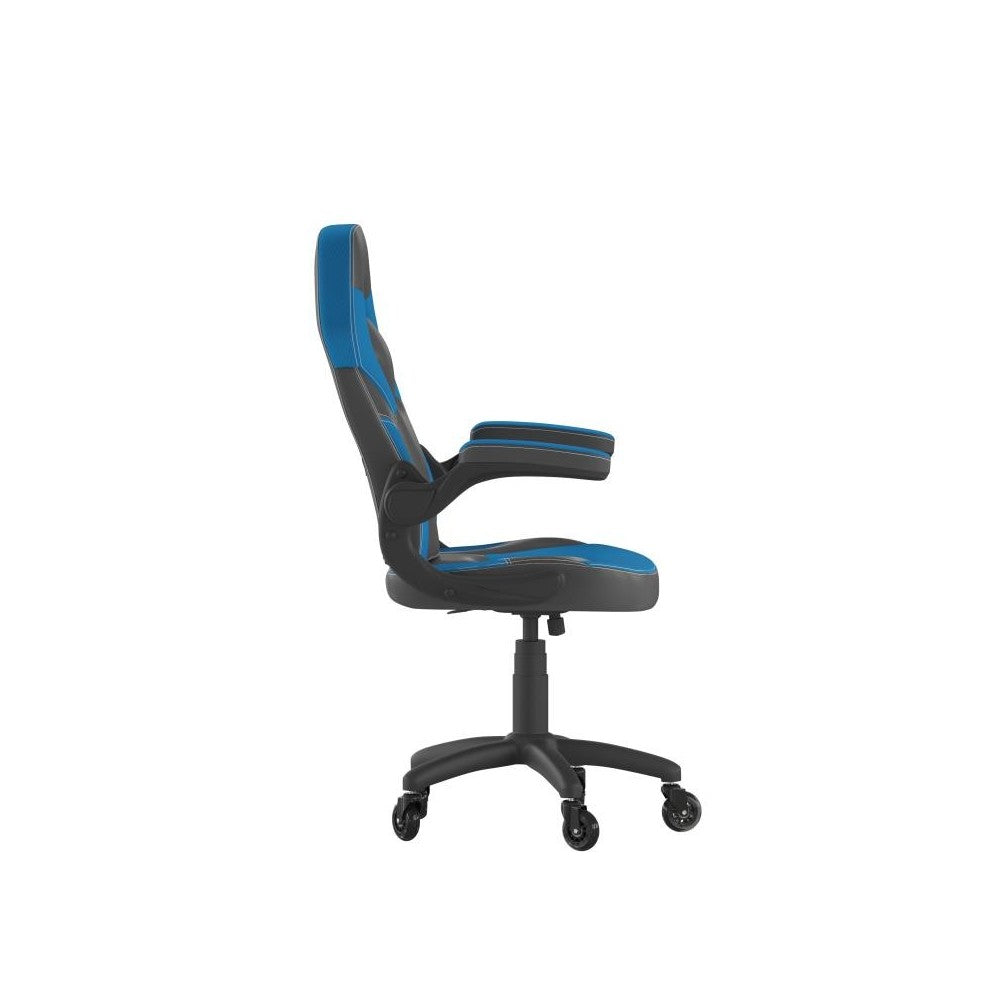 X10 Blue/Black LeatherSoft Gaming Chair- Transparent Roller Wheels