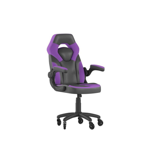 X10 Purple/Black LeatherSoft Gaming Chair- Transparent Roller Wheels