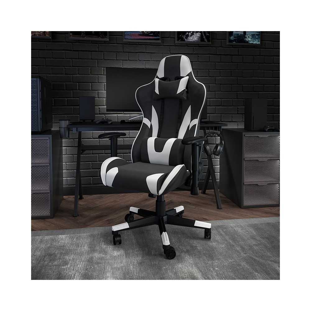 X20 Gaming Chair Racing Office Ergonomic Computer PC Adjustable Swivel Chair with Fully Reclining Back in Black LeatherSoft