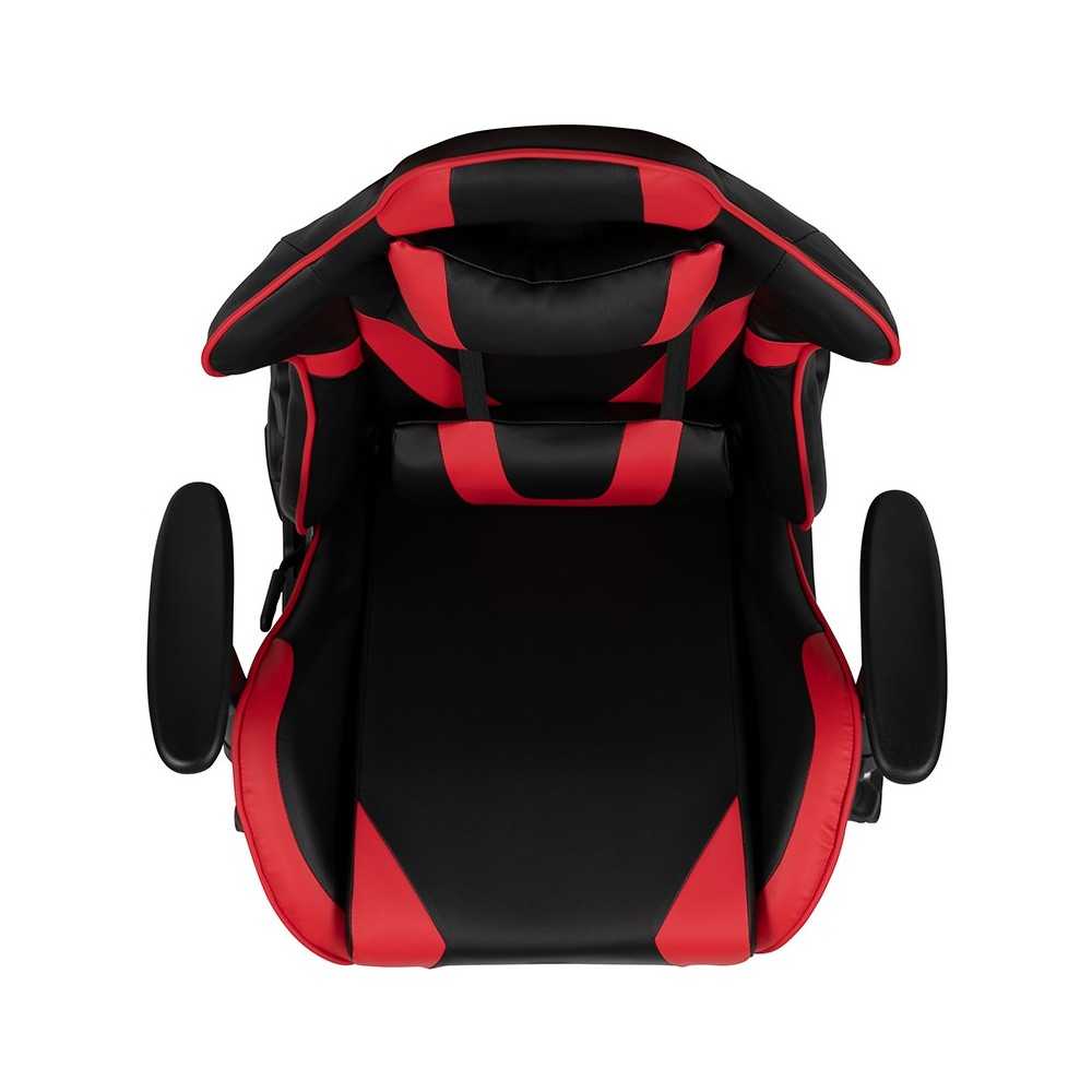 X20 Gaming Chair Racing Office Ergonomic Computer PC Adjustable Swivel Chair with Fully Reclining Back in Red LeatherSoft