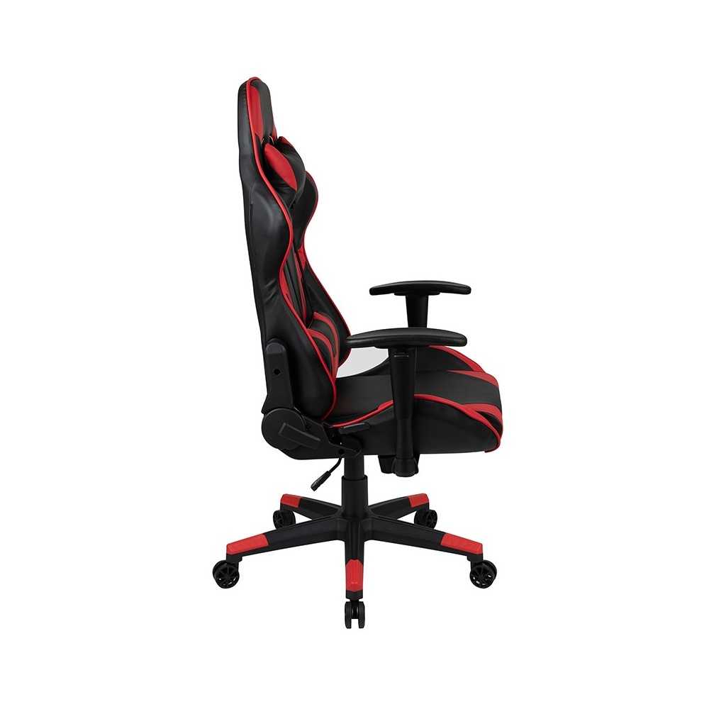 X20 Gaming Chair Racing Office Ergonomic Computer PC Adjustable Swivel Chair with Fully Reclining Back in Red LeatherSoft