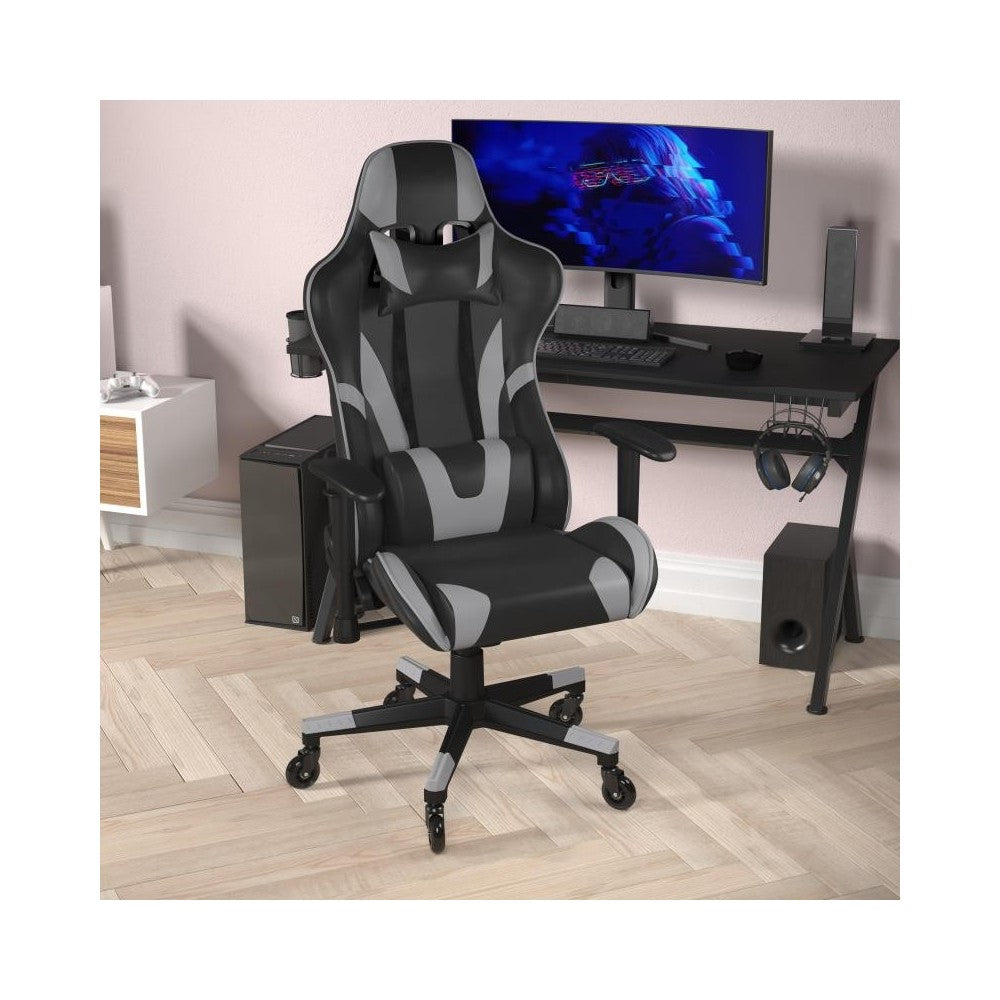 X20 Gray Gaming Chair -Skate Wheels