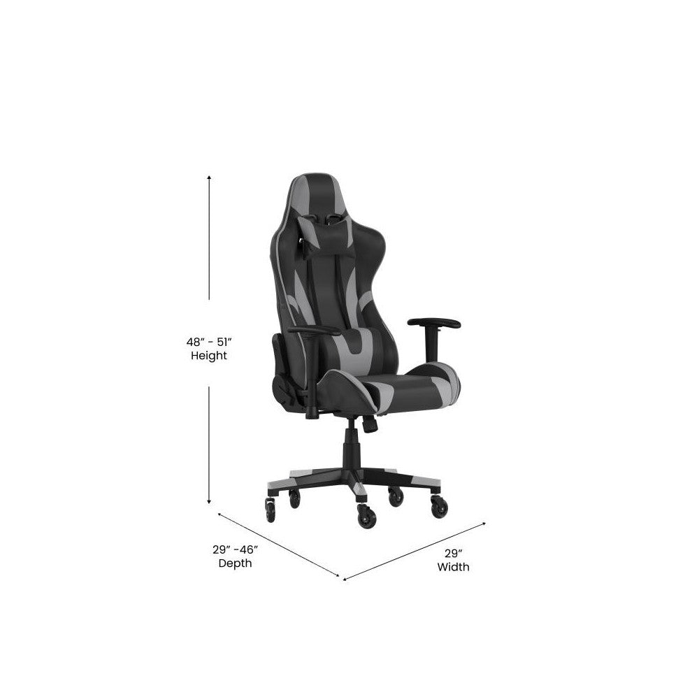 X20 Gray Gaming Chair -Skate Wheels