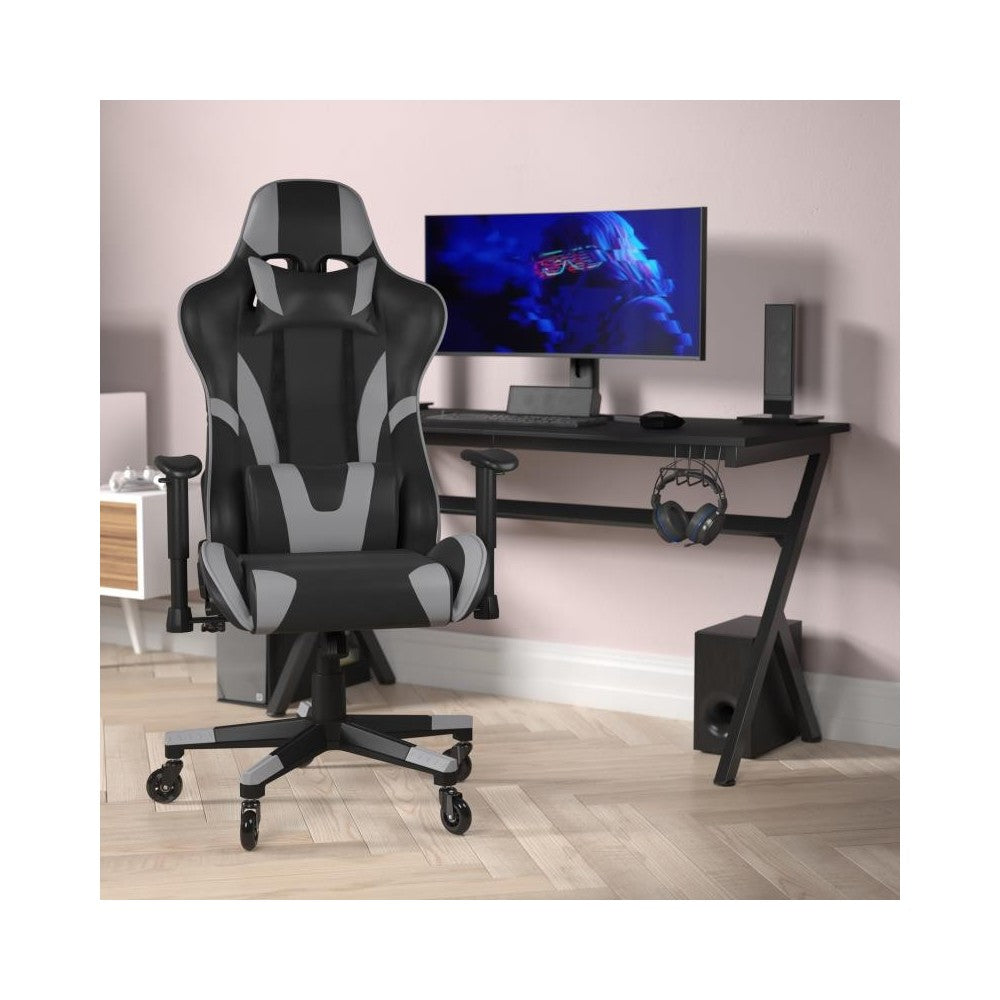 X20 Gray Gaming Chair -Skate Wheels