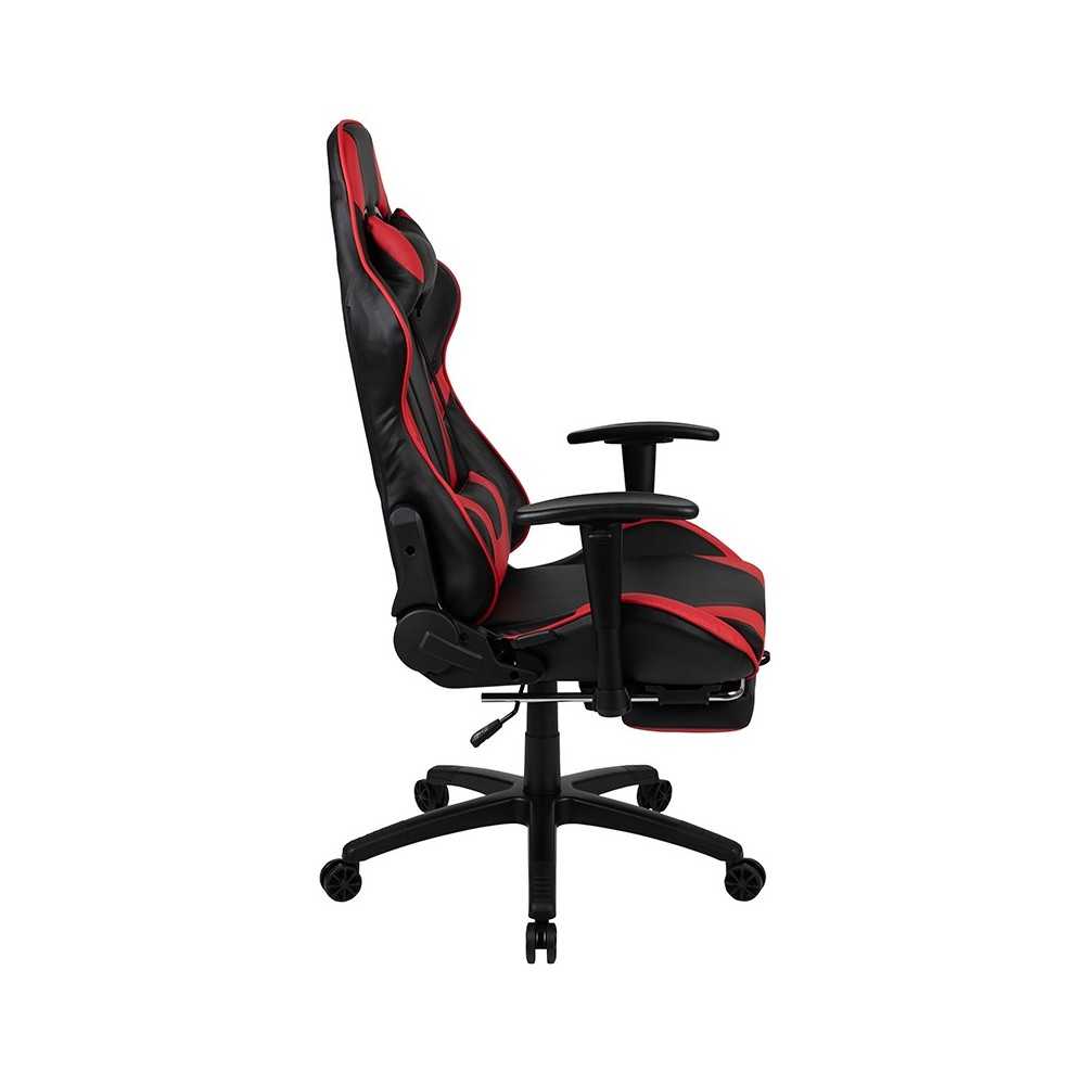 X30 Gaming Chair Racing Office Ergonomic Computer Chair with Fully Reclining Back and Slide-Out Footrest in Red LeatherSoft