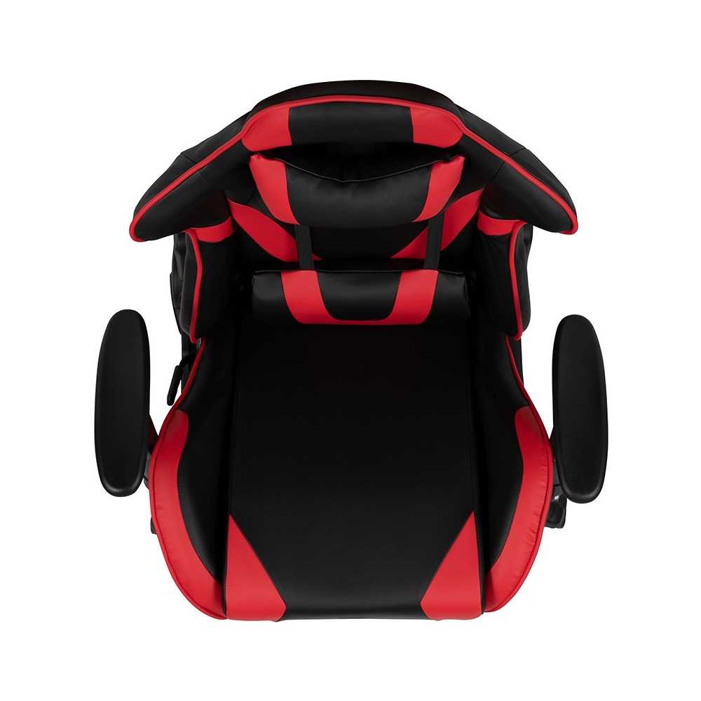 X30 Gaming Chair Racing Office Ergonomic Computer Chair with Fully Reclining Back and Slide-Out Footrest in Red LeatherSoft