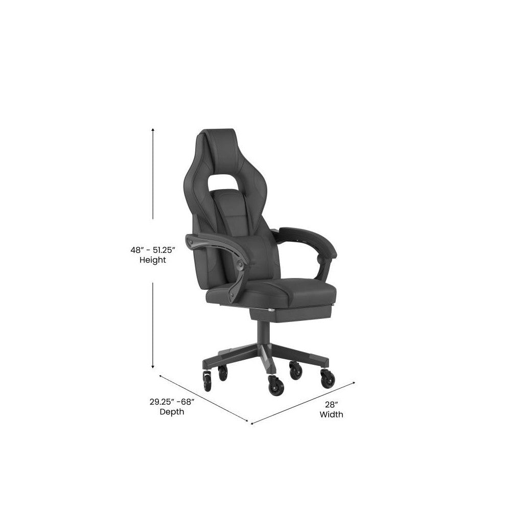 X40 Black Gaming Chair-Skater Wheels