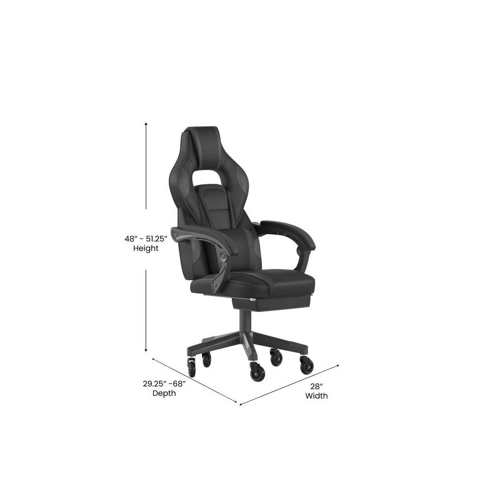 X40 Black/Gray Gaming Chair -Skater Wheels