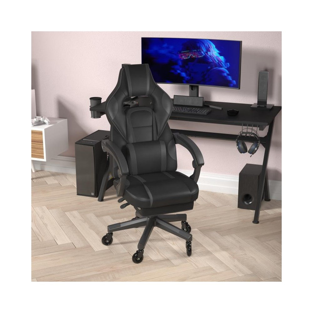 X40 Black/Gray Gaming Chair -Skater Wheels