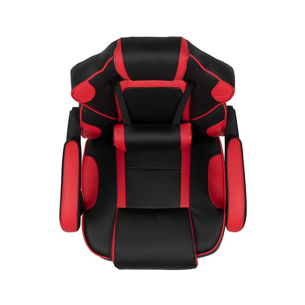 X40 Gaming Chair Racing Ergonomic Computer Chair with Fully Reclining Back/Arms, Slide-Out Footrest, Massaging Lumbar - Red