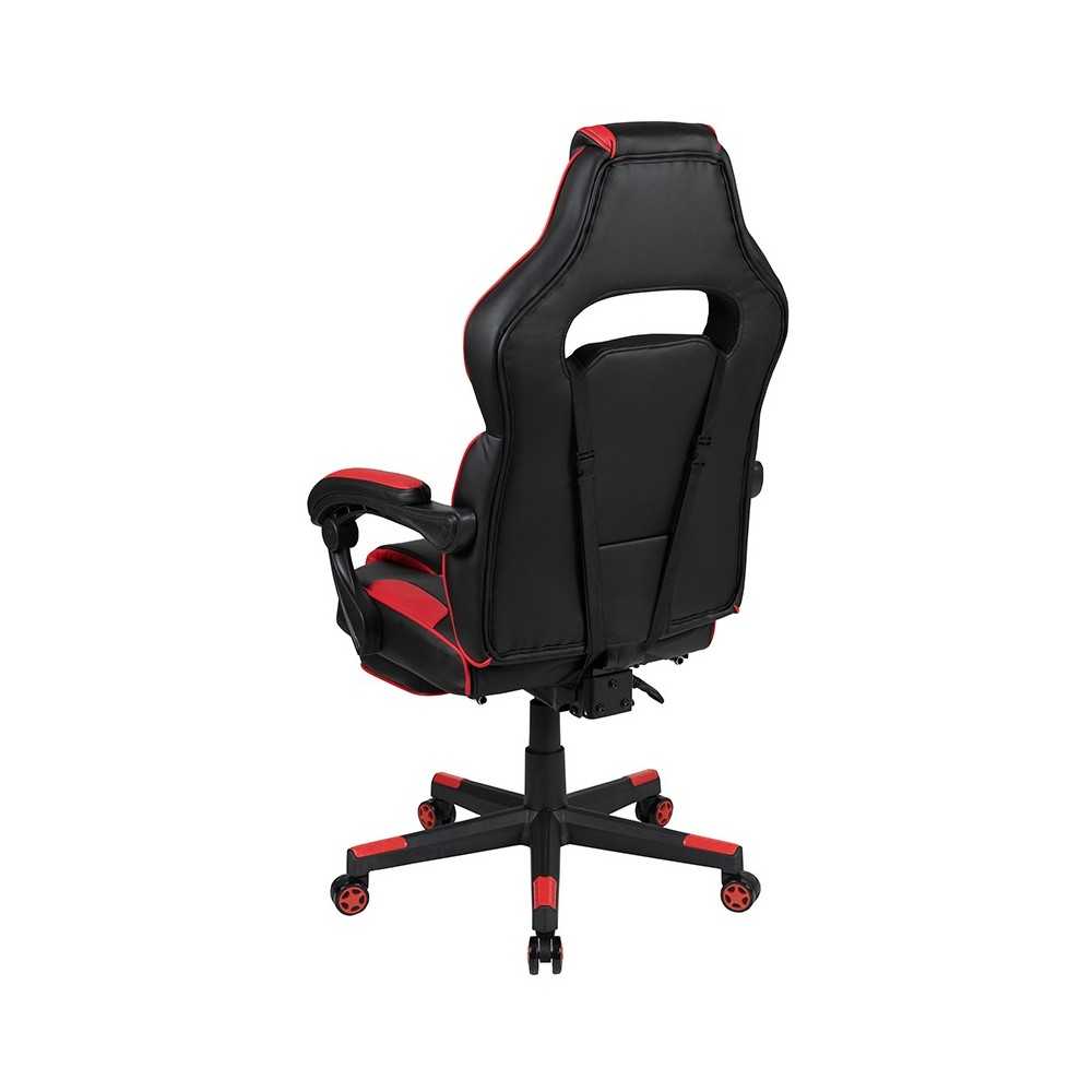 X40 Gaming Chair Racing Ergonomic Computer Chair with Fully Reclining Back/Arms, Slide-Out Footrest, Massaging Lumbar - Red