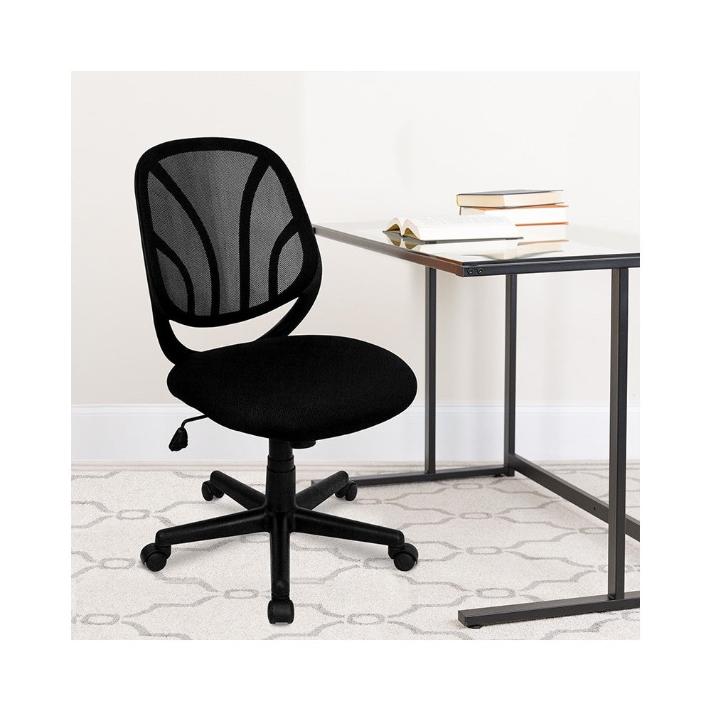 Y-GO Office Chair Mid-Back Black Mesh Swivel Task Office Chair