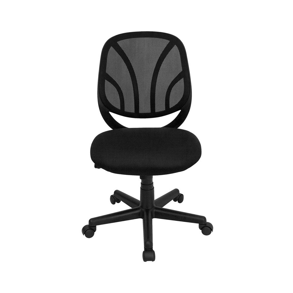 Y-GO Office Chair Mid-Back Black Mesh Swivel Task Office Chair
