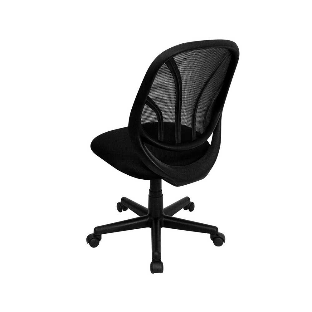 Y-GO Office Chair Mid-Back Black Mesh Swivel Task Office Chair