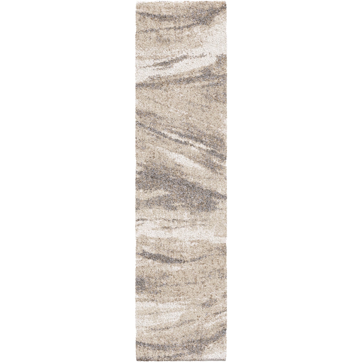 Orian Super Shag Sycamore Ivory 23"X90"