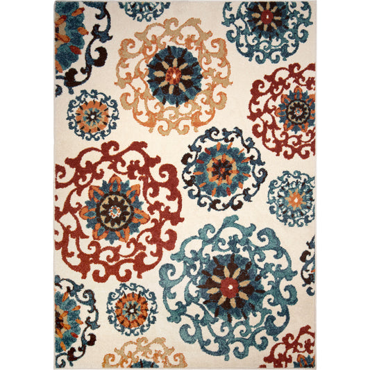 Orian Essential Courtyard Suzani Cream 47"X65"