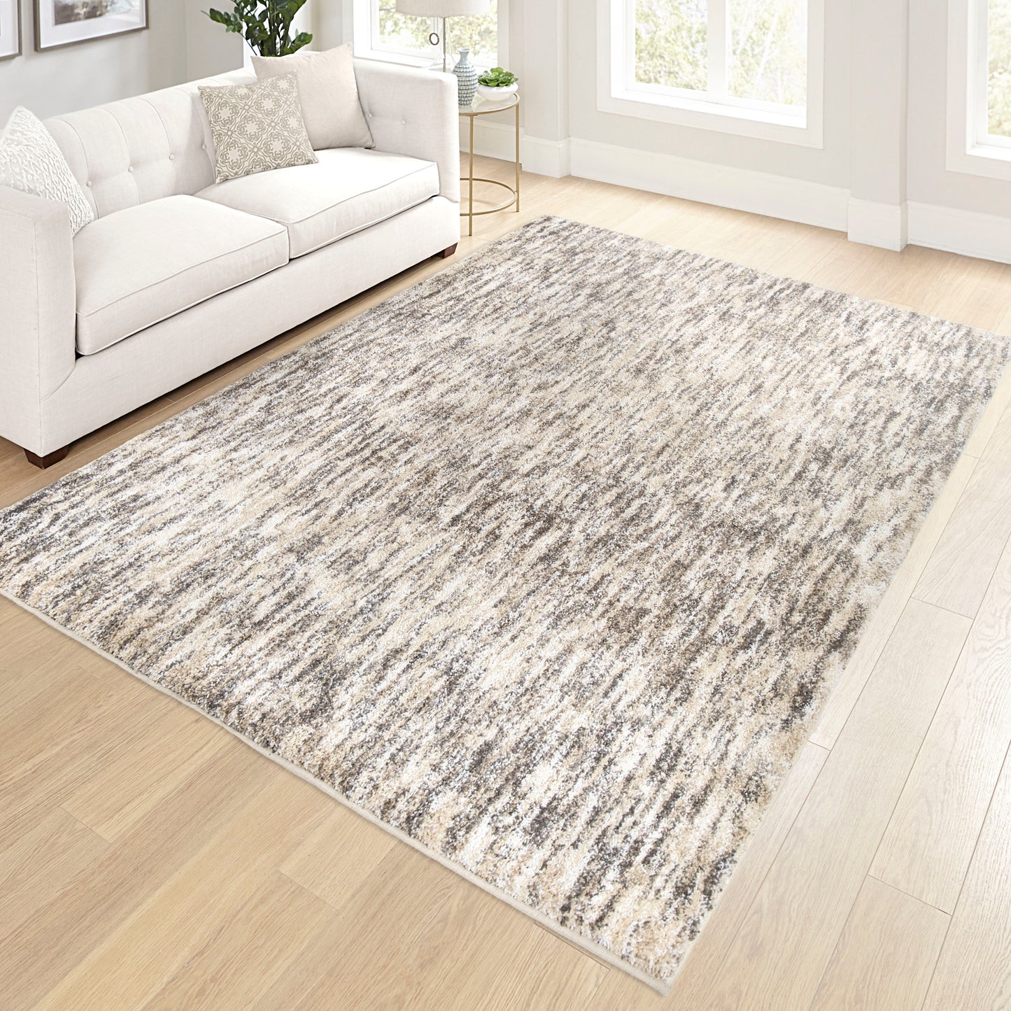 Palmetto Living Multi Solid Taupe Grey 7'10" X 10'10"