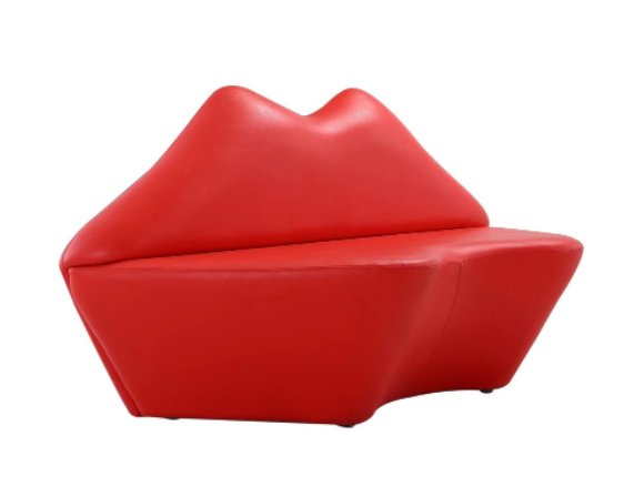 Manhattan Comfort Kiss Loveseat In Red Finish