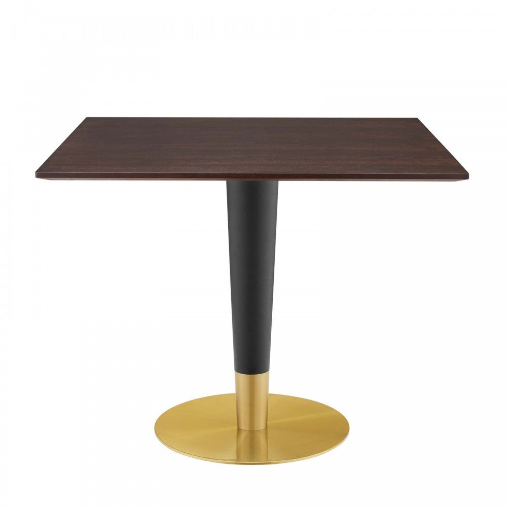 Zinque 36" Square Dining Table, Gold Cherry Walnut