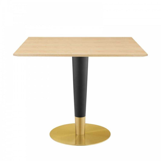 Zinque 36" Square Dining Table, Gold Natural