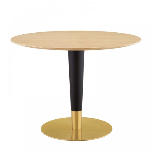 Zinque 40" Dining Table, Gold Natural